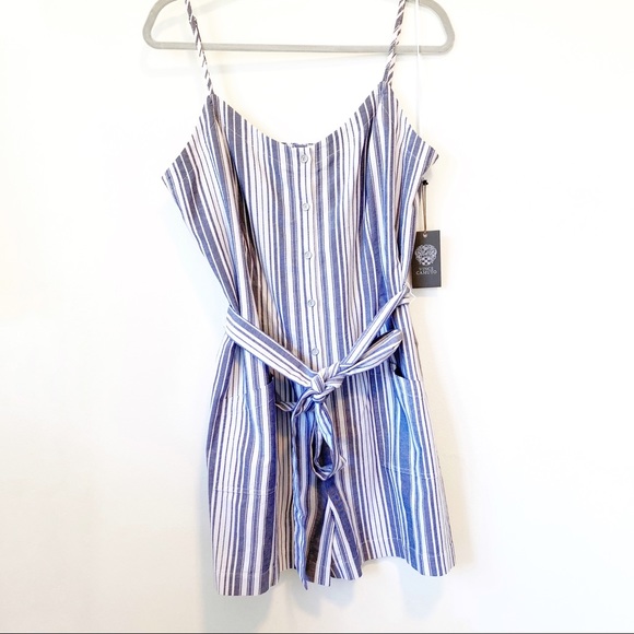 Vince Camuto Sleeveless Dobby Striped Jumper Large - Picture 2 of 9